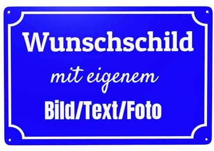 BeNsil Schilder, Schilder Selbst Gestalten, Wunschtext Schild, Hausnummer & Straßennamen mit Text/Name/Bild/Logo/Schrift für Garage, Hotel, Parkplatz, Schule, Carport, Firma, Garten, Wohnadress