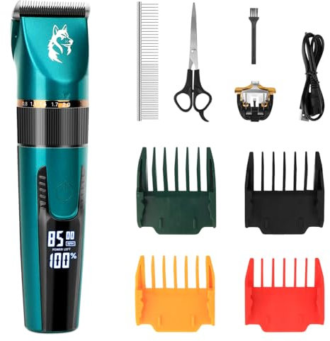 OWill Schermaschine Hund für Dickes Haar, Schermaschine Katze für Haar und Pfote 2 in 1, Hunde Haarschneidemaschine mit Smart Digital Display für Haustier Katze Hund Trimmer