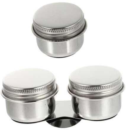 Hohopeti Vaso De Acero Inoxidable Para Paleta De Óleo 2piezas Tapa y Soporte De Para Lavar Pinceles Recipiente Para Acuarelas Adecuado Para Artistas y Clases De Arte