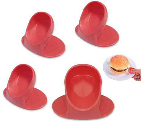 YAFIYGI 4 Pcs Silicone Pot Holders Small Heat Resistant Finger Gripper Mitts Silicon Grabbers for Cooking Instant Mini Pan Holders Hot Oven Mittens for Kitchen Pot Holder Grips No More Burning Fingers