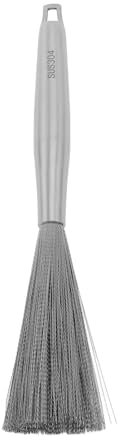 Cepillo de Limpieza de Acero Inoxidable, Limpiador de Sartenes de Acero Inoxidable Eficiente, Fácil de Limpiar, Ergonómico para Cocina (Silver)