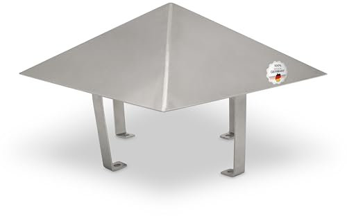 Kaminhaube Schornsteinabdeckung Edelstahl Außen - Für Schutz vor Regen & Witterungseinflüssen - Regenhaube Schornstein rostfrei & beständig - Kaminabdeckung Schornsteinhaube Eckig (1000x1000mm)