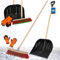 KOTARBAU® Set Schneeschaufel mit Holzstiel 142,5cm Straßenbesen 43cm Handschuhe Schneeschieber Snow Shovel Schneeräumer Gartenbesen mit Stiel draußen Schneeschaufel Auto Holz Stiel zur Schneeräumung