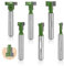 Tkxjry 6Pz T-Slot Track Fresa Legno,T-Slot carburo,Cutter Router Cnc Bit,T-Slot Fresa Scanalature Legno,T-Slot carburo Cutter Router,T-Slot Track Fresa Leg,per scanalatura e lavorazione del legno,viti