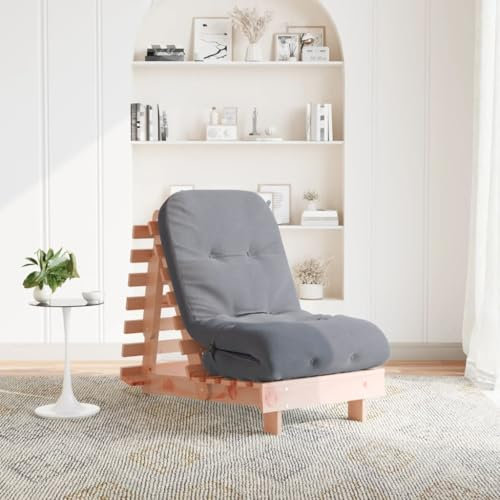 Homgoday Futon Schlafsofa mit Matratze Bettsofa mit verstellbaren Rückenlehne, Klappsofa Schlafcouch Sofabett Schlafcouch für Wohnzimmer60x206x11 cm Massivholz Douglasie