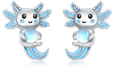 YONFQE Axolotl Ohrringe Sterlingsilber Axolotl Ohrstecker Tierschmuck Geschenke für Damen