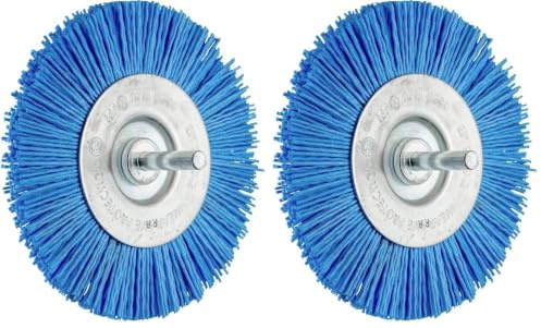 PFERD TOOLS Rundbürste ungezopft RBU fein (BLUE) | Ø 100 mm Schaft-Ø 6 mm BLUE-Filament-Ø 1,10 mm | 43740169 – für Bohrmaschinen (Packung mit 2)