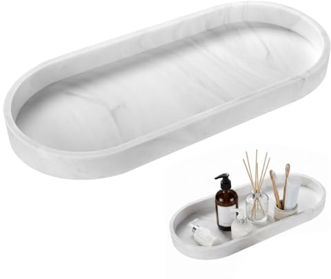 Bathroom Tray Silicone Oval Vanity Tray Small Trays Soap Dispenser Tray Bathroom Vanity Tray Sink Tray Bathroom Tray Organiser for Cosmetic Perfume