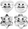 HOMETOOLS.EU® 4 Ausstechformen Smiley Keks-Formen, Edelstahl, 4 Stück, lustige Gesichter