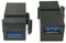 Keystone Jack USB 3.0 Inserta,zdyCGTime (Lote de 2) adaptadores USB 3.0 Hembra a Conector Hembra para Placa de Pared Salida Panel-Black