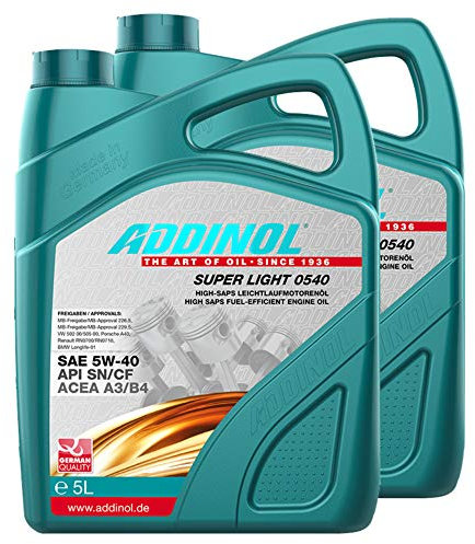 Addinol 2X Motoröl Motorenöl Motor Motoren Motor Oil Engine Oil Benzin Diesel 5W-40 Super Light 0540 5L 72097781