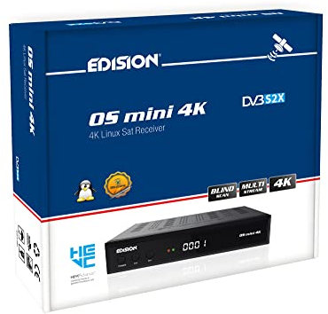 Edision OS MINI 4K S2X, E2 Linux 4Κ UHD, DVB-S2X ricevitore MULTI STREAM, BLIND SCAN, T2MI Tuner