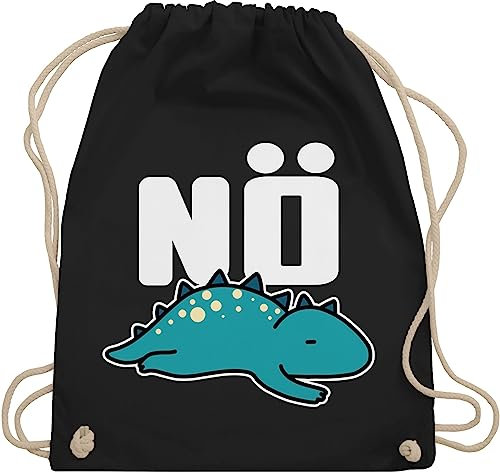 Shirtracer Turnbeutel Rucksack - Sprüche Statement - Nö - Dino - weiß - Unisize - Schwarz - mit aufschrift beutel statements stoffrucksack sprüchen stoffbeutel spruch rucksäcke spruche sportbeutel