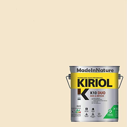 Peinture Bois et Métaux, Sous couche et Finition, Antirouille, sur Fer, Acier Galvanisé, même rouillés, très opacifiant, de MadeInNature (0.75 litre pour 10 m², soit 5 m² pour 2 couches, RAL 1015)