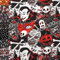 MAGAM-Stoffe Jack Baumwollstoff Popeline Halloween Piraten Skulls Meterware 50cm (Grusel Comic Rot)