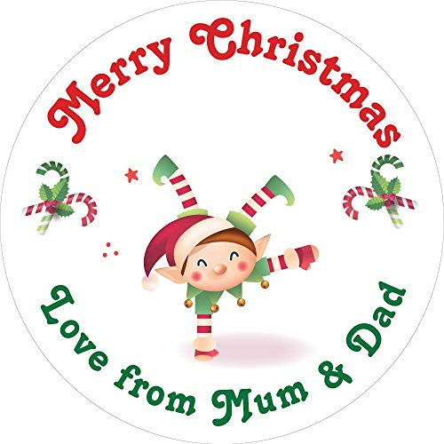 Pack of 24 Personalised 45 mm Christmas Card Stickers for Card Decoration Scrapbooking Toys Gifts Present CHP25E