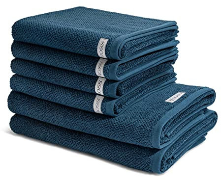 Ross - Selection - Organic Cotton - 4 X Handtuch 2 X Duschtuch - im Set (6er Set Nachtblau)