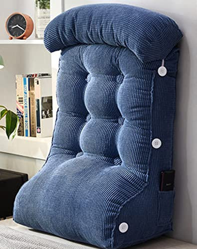 LZMLZQ Dreieck-Keilkissen Mit Nackenstütze Lesekissen Rückenkissen Rückenlehne Keilkissen Sofa Kissen Rücken PP-Baumwolle Lesekissen Für Bett,Büro,Lesen Oder Fernsehen 6,M=60x55cm