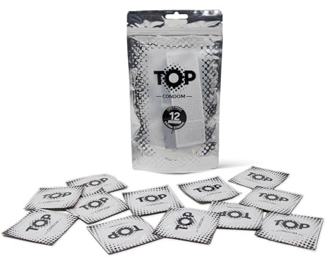 TOP Kondome 12 Stück Packung, Stark, natürlich und gefühlsecht, aus Latex, mit Reservoir, Durchmesser 53 mm, für Männer