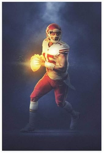 Holz Puzzle 1000 Teile Patrick Mahomes II Fußballplakat Sport (11) Puzzles für Erwachsene und Kinder anspruchsvoll 1000 Piece 29.5x19.6inch(75x50cm) Kein Rahmen