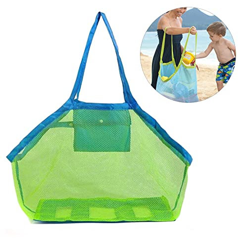 Bolsa Plegable de Malla de Playa,Bolsa Playa Juguetes,Bolsa de Juguetes plegable portátil,Para viajes familiares,Vacaciones en la playa,Almacenamiento de juguetes,Toallas