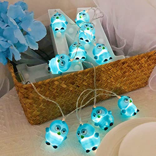 Riaxuebiy Cute Owl Night Lights Blue Owl Fairy String Light Battery Powered Animal Garland Lamp for Children's Room Birthday Christmas Decoration (1.65m/10led, Blue Owl)