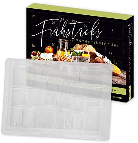itenga Adventskalender Frühstück Guten Morgen - Rohling ungefüllt zum Selberfüllen -Adventskalender Hülle - 50x35x4,6cm