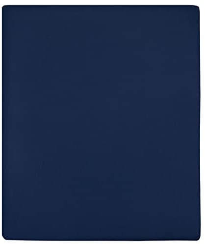 vidaXL 2X Spannbettlaken Spannbetttuch Bettwäsche Betttuch Bettlaken Spannlaken Laken Spannleintuch Jersey Marineblau 140x200cm Baumwolle
