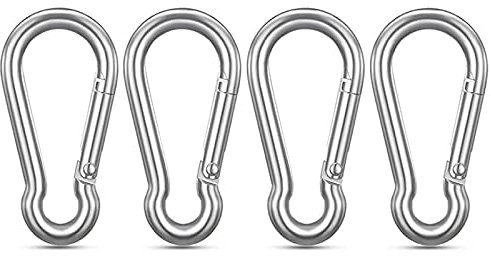 Catelves 4 Stück Karabiner 80mm x 8mm, Karabinerhaken Edelstahl, Edelstahl Karabiner, Karabiener, Karabiner Edelstahl, Karabiner Schlüsselanhänger, Karabinerhaken Groß