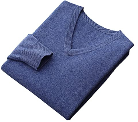 Vogrtcc Kaschmir Pullover Herren V-Ausschnitt Pullover Top Verdickte Strickpullover Casual Lose Wolljacke