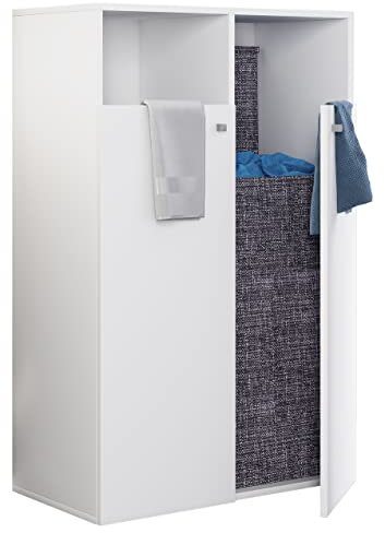 VCM Holz Wäscheschrank | Wäschetruhe | Wäschekorb | Maße ca. H. 110 x B. 80 x T. 39 cm - Dreso XL 2f