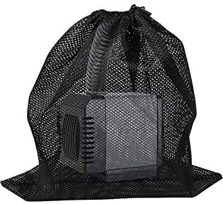 Pump Barrier Bag with Drawstring Pond Pump Filter Bag Fish Pond Filter Mesh Bag 18×18, Black