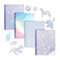 20 Hojas A4 Papel Adhesivo Holográfico, Arcoíris Pegatinas de Vinilo Imprimibles Holográficas, Transparente Película Autoadhesivo para Decoración (4 Diseños)