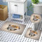 NODIII Badteppich Set 3pc Leopard Badvorleger Groß 50x80 Extra Dick Flauschige Mikrofaser Tier Badezimmer Badematten Ecke,Konturmatte,Wc-Deckelbezug Rund,Rutschfester KlebefläChe