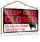 CakJuice Keep Gate Closed No Matter What the Goat Says - Paneles de madera para terraza, decoración de piscina al aire libre (tamaño 15 x 28 cm)