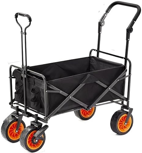 RUVOO Bollerwagen Faltbar Handwagen Campingwagen Klappbarer Gartenwagen, Robuster Wagen, Einkaufswagen Für Outdoor-Camping, Angeln, Zugwagen Strandwagen Transportwagen