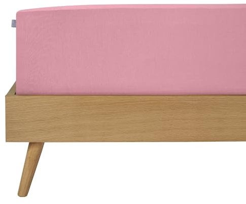 Schiesser Feinbiber Spannbettlaken Finni | 100% Baumwolle aus nachhaltiger Produktion | für Matratzen 160x200cm - 180x200cm | Matratzenhöhe bis 18cm| Rosa