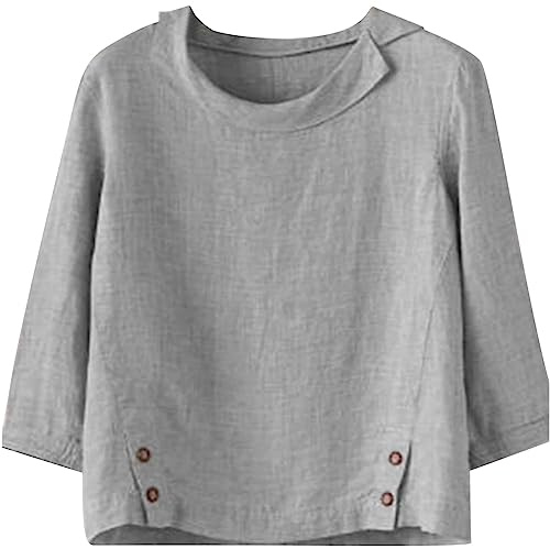 Cocila Flash Deals of The Day Gifts For Older Ladies Black Running Top Womens Women Top Long Sleeve Half Zip Sweatshirt Women Ladies Pink Long Sleeve Top Prime Today Deals Clearance Items (Grey, M)
