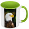 Tasse Farbe Premium Grün – Weißkopfseeadler Adler Wildlife Rapace – Tasse mit Henkel und farbigem Innenfutter