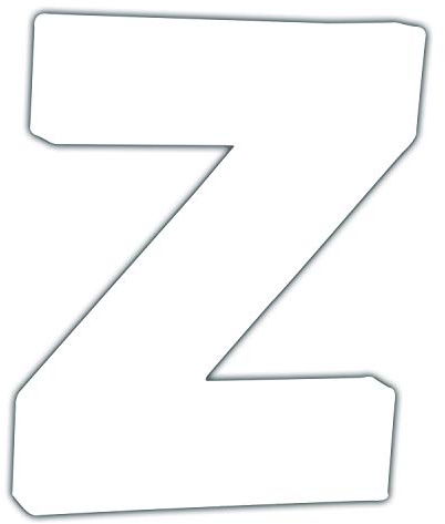 Décopatch AC755Cpack 5x Buchstabe Z aus Pappmaché 1,5x10,5x12cm Weiß