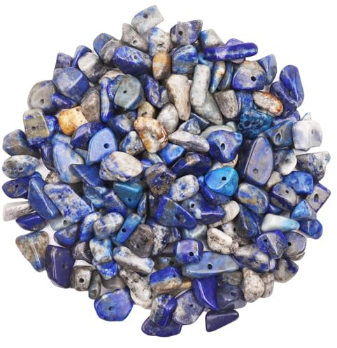 Lapislazuli Perlen 500 Stück Edelstein Perlen Kristall Perlen für Armbänder, 5-8 mm Perlen zum Auffädeln Natur Edelsteine mit Loch Kristalle Steine für DIY Ketten Ohrringe Schmuck Basteln