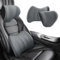 DUBHYYPS Autositze Kopfstütze und Lendenkissen für Benz GLC AMG 2017-2022,Memory Foam Sitzkissen Zur Rückenentlastung Lendenwirbelstütze Autositz Zubehör,A-Grey