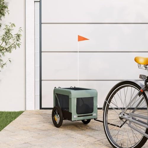 ShGaxin Fahrradanhänger Hunde Grau und Schwarz Oxford-Gewebe & Eisen, Fahrrad Anhänger, Lastenanhänger, Handwagen, Fahrrad-lastenanhänger, Lastenfahrrad 93909