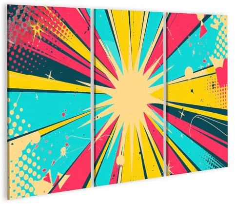 islandburner Prime Bild auf Leinwand Pastellfarbene abstrakte Comic Vorlage im Pop Art Stil Bilder Wandbilder Poster