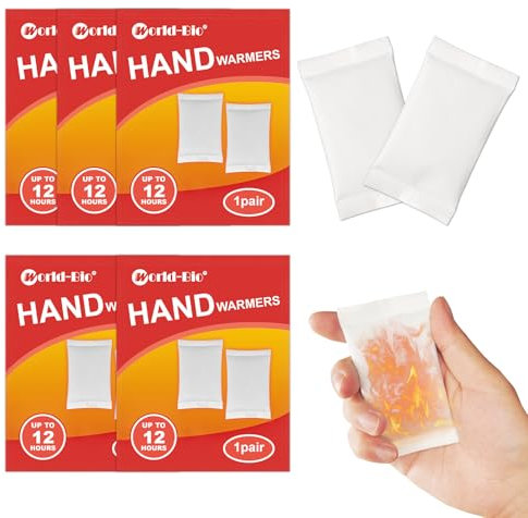 Hot Hand Warmers - Up to 12 Hours of Heat, Air Activated Heat Packs for Hands, Hand Warmers Disposable, Hot Packs for Hands, Natural Odorless Instant Warmer Winter Warmers, 5/10/20 Pair Value Pack