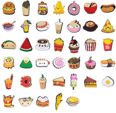 40 Piezas De Accesorios Para Zapatos Con Forma De Comida, Dibujos Animados y Diseños Lindos - DIY