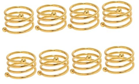 CRILSTYLEO 8St Serviettenring festlich hochzeitslaken hochzeitsdeko cüisine Silberne Tischdeko spiralförmiger serviettenhalter Geschirrzubehör Spiralschnallen für Servietten Metall Golden