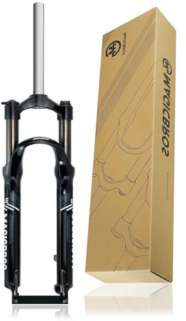 HZXQCVB 26/27,5/29 Zoll Mountainbike-Federgabel 1-1/8“ Gerades Rohr Aluminium-Legierung Mechanische Gabeln 100mm Federweg Manuelles Lockout QR-Scheibenbremse Fahrräder Gabeln(Grey-1,29IN)