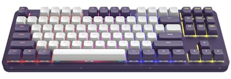 Dark Project ALU87A Violet Mechanische Gaming-Tastatur | ANSI ENG | G3MS Saphirgefettete Schalter | Gefettete Stabilisatoren | Flex Gasket Mount | Aluminium | TKL 80% | RGB | Verdrahtet