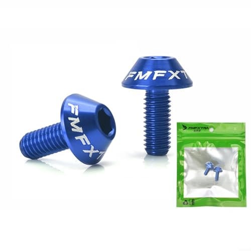 7075 Aluminum Alloy Bike Water Bottle Cage Bolt Screws for MTB Road Cycling Pack of 2 (Blue)